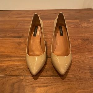 Ann Taylor pointy-toe nude patent heels